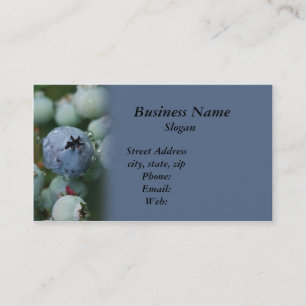 Myrtille sur le carte de visite bleu