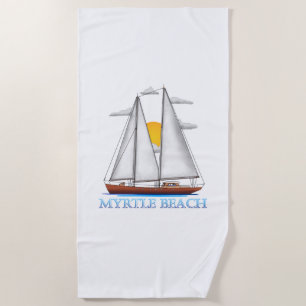 Myrtle Beach Coastal Nautical Sailing Sailor Towel