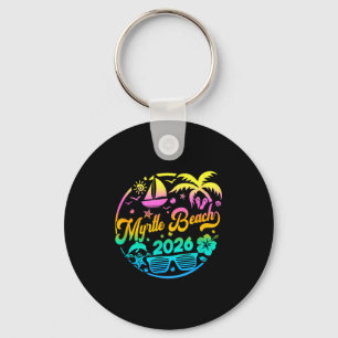 Myrtle Beach Family Vacation Beach Design Keychain