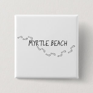 Myrtle Beach Footprints 2 Inch Square Button