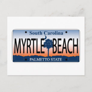 Myrtle Beach License Plate Postcard