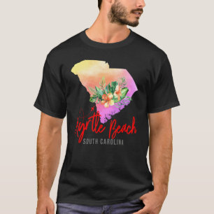 Myrtle Beach Map Matching Vacation Family Girls tr T-Shirt