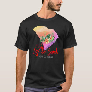 Myrtle Beach Map Matching Vacation Family Girls tr T-Shirt