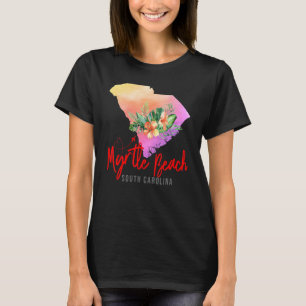 Myrtle Beach Map Matching Vacation Family Girls tr T-Shirt