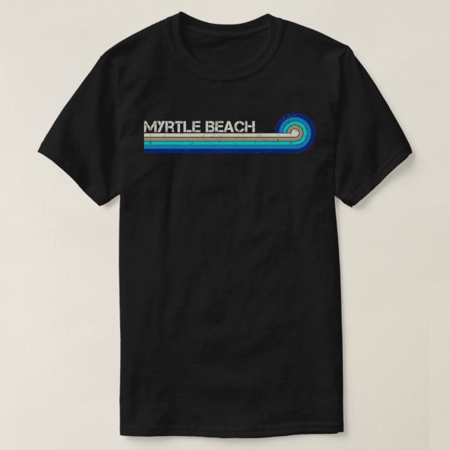 Myrtle Beach Retro Stripes T-Shirt (Design Front)
