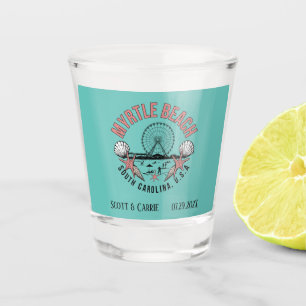 Myrtle Beach Retro Vignette  Personalized Shot Glass