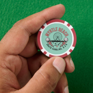 Myrtle Beach Retro Vignette  Poker Chips