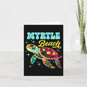 Myrtle Beach Sc Artistic Sea Turtle Retro Card