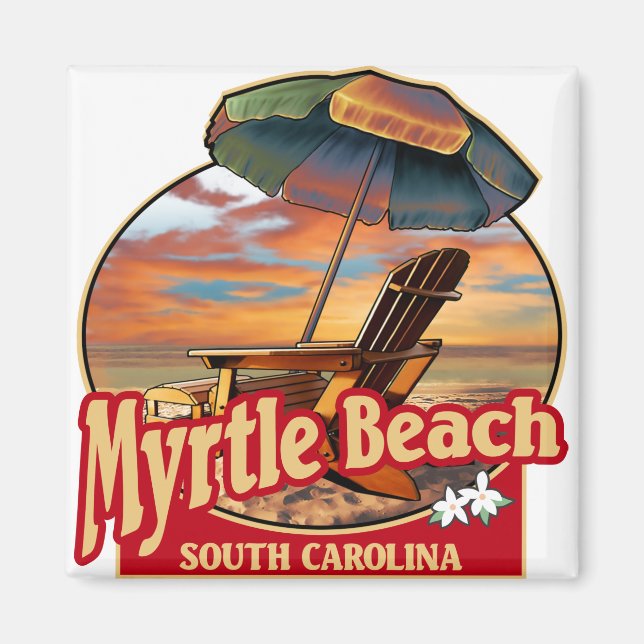 Myrtle Beach SC Beach Scene Design Magnet (Front)