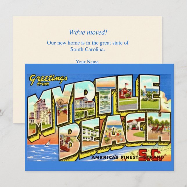 Myrtle Beach SC  Moving Announcement (Front/Back)