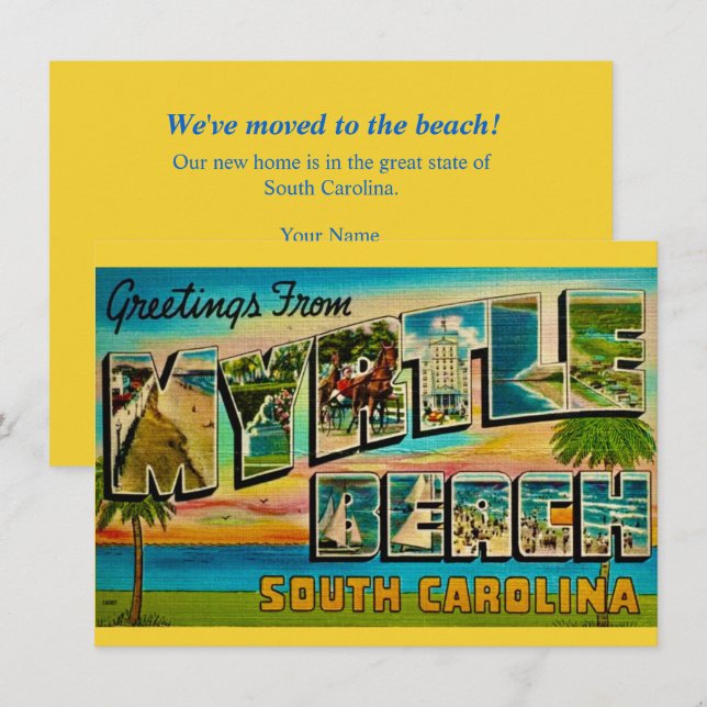 Myrtle Beach SC  Moving Announcement (Front/Back)