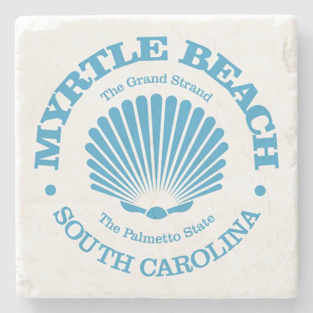 Myrtle Beach (seashell) Stone Coaster (Front)