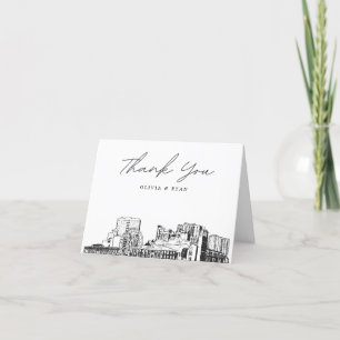 Myrtle Beach Skyline Blank Thank You Card