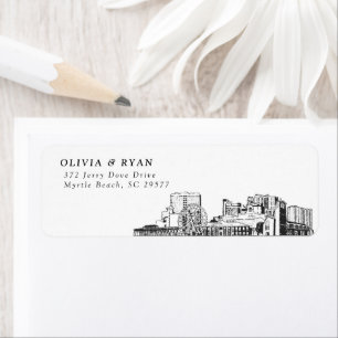 Myrtle Beach Skyline Modern Return Address Labels