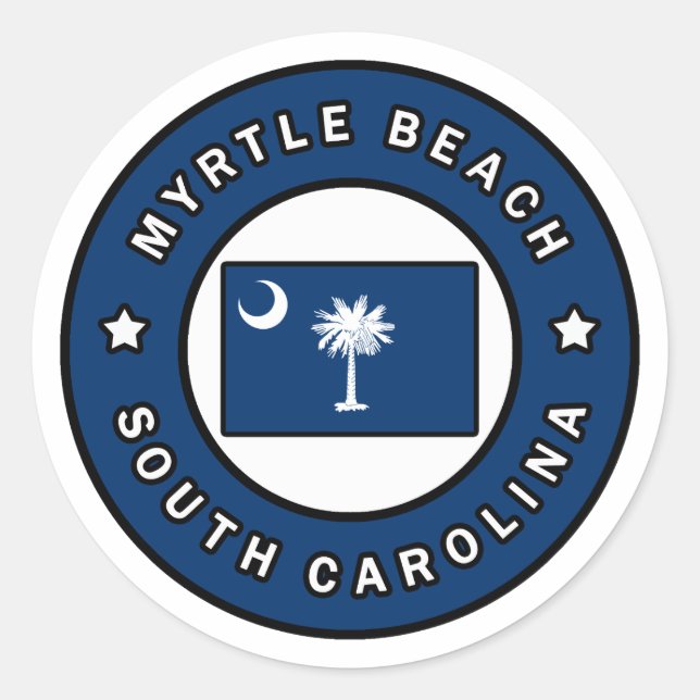 Myrtle Beach South Carolina Classic Round Sticker (Front)