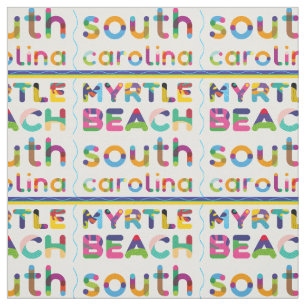Myrtle Beach, South Carolina. Colour Text Pattern Fabric