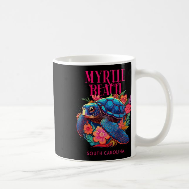 Myrtle Beach South Carolina Floral Beach Turtle So Coffee Mug (Right)