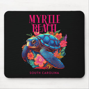Myrtle Beach South Carolina Floral Beach Turtle So Mouse Pad