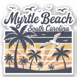 Myrtle Beach South Carolina Retro Sunset Beach