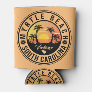 Myrtle Beach South Carolina Retro Sunset Souvenir Can Cooler