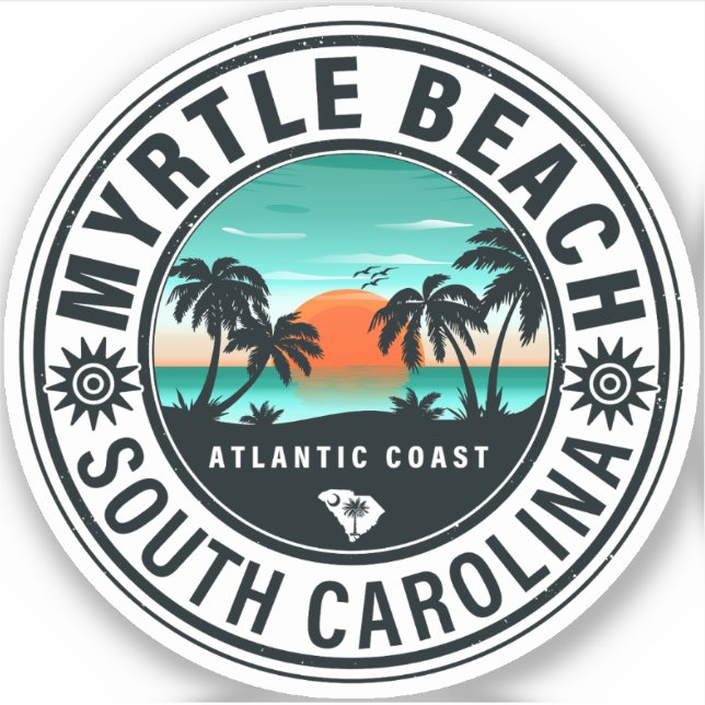 Myrtle Beach South Carolina Retro Sunset Souvenirs (Front)