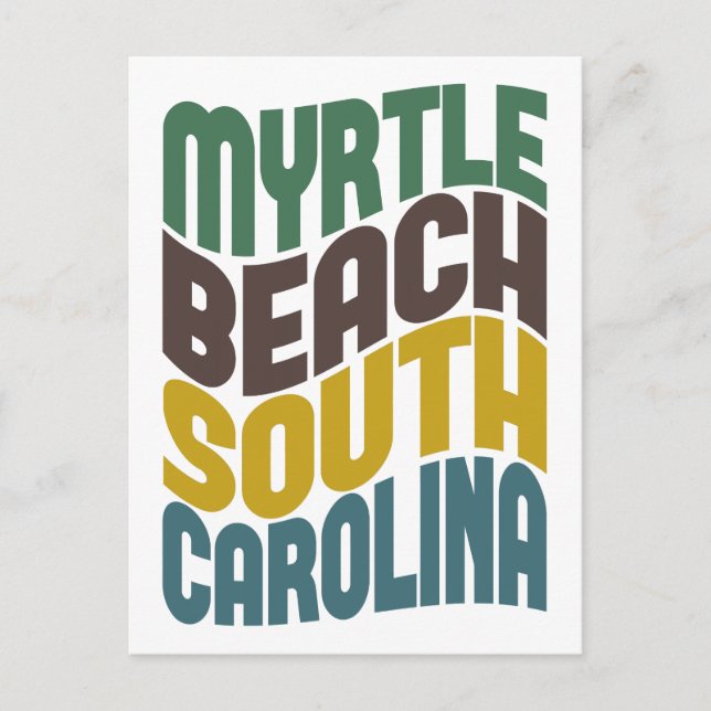 Myrtle Beach South Carolina Retro Wave Postcard (Front)