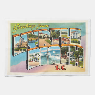Myrtle Beach South Carolina SC Vintage Postcard- Kitchen Towel