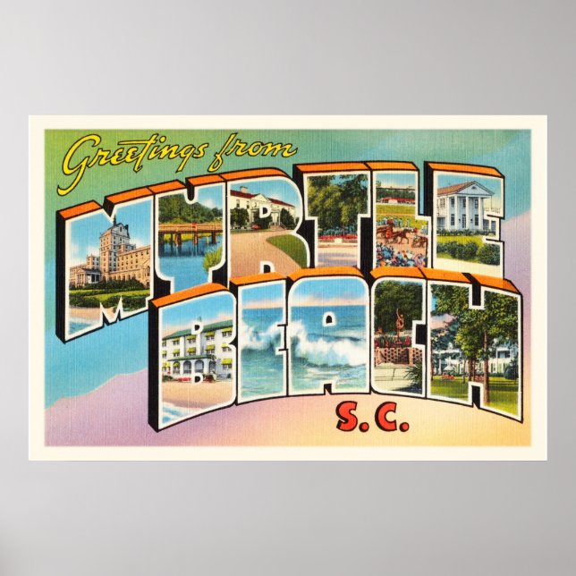 Myrtle Beach South Carolina SC Vintage Postcard- Poster (Front)