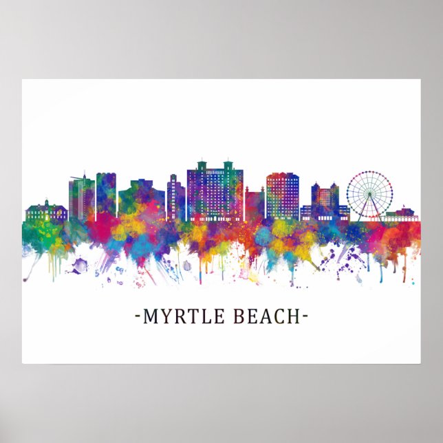 Myrtle Beach South Carolina Skyline Poster (Front)