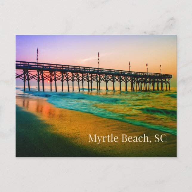 Myrtle Beach, South Carolina Sunset at the Pier Postcard (Front)