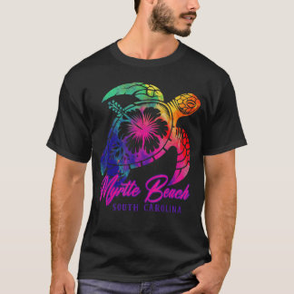 Myrtle Beach Tie Dye Sea Turtle Hibiscus South oli T-Shirt