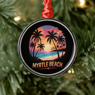 Myrtle Beach Vacation Surfer  Metal Ornament