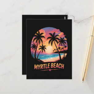 Myrtle Beach Vacation Surfer Postcard