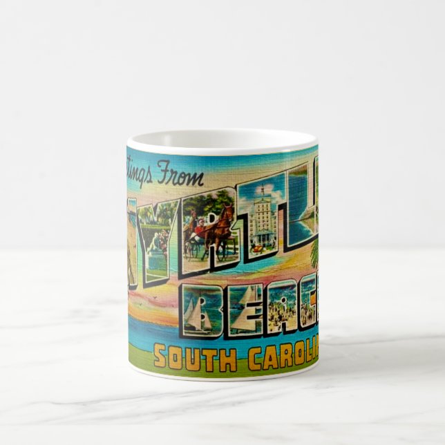 Myrtle Beach Vintage Greeting Postcard Coffee Mug (Center)