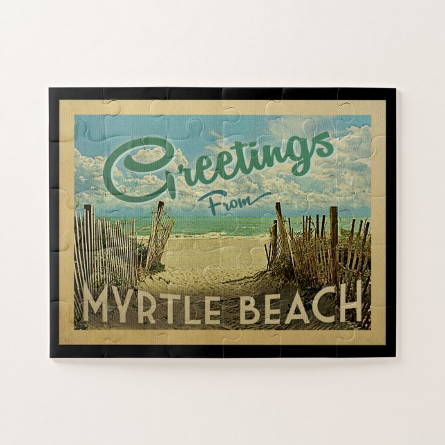 Myrtle Beach Vintage Travel Jigsaw Puzzle (Horizontal)