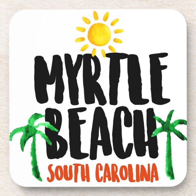 Myrtle Beach Watercolor Coaster (Front)