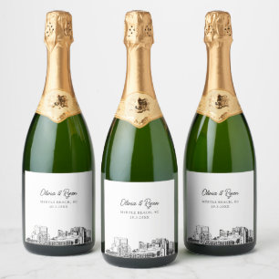 Myrtle Beach Wedding Étiquette Champagne personnal