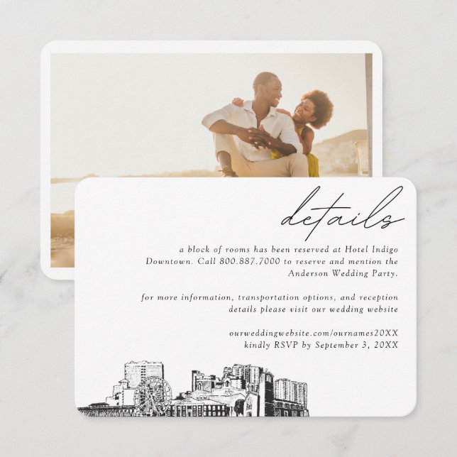 Myrtle Beach Wedding Hotel Room Block Details Enclosure Card (Front/Back)