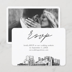 Myrtle Beach Wedding Minimalist Sketch RSVP Enclosure Card