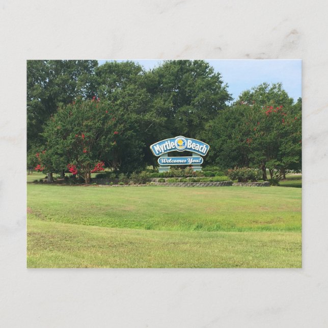 Myrtle Beach, Welcome sign, South Carolina Postcard (Front)
