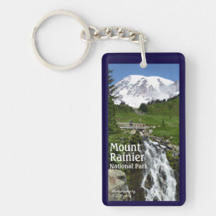 Myrtle Falls (Mount Rainier N.P.) with text Keychain