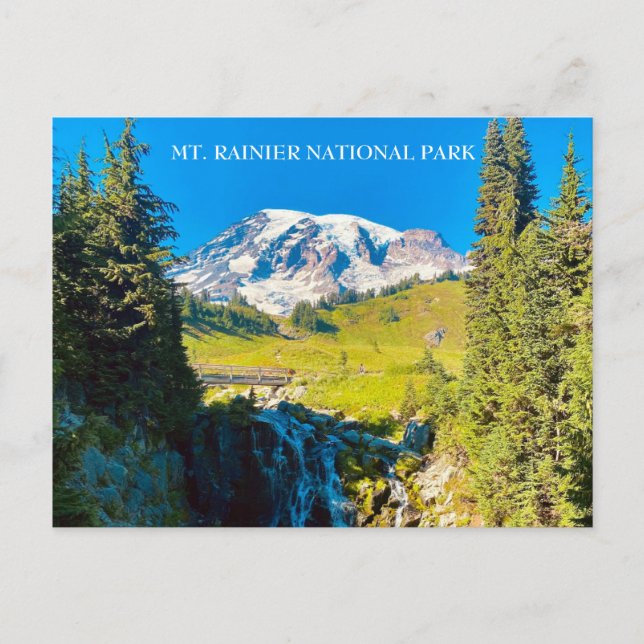 Myrtle Falls- Mount Rainier Postcard (Front)