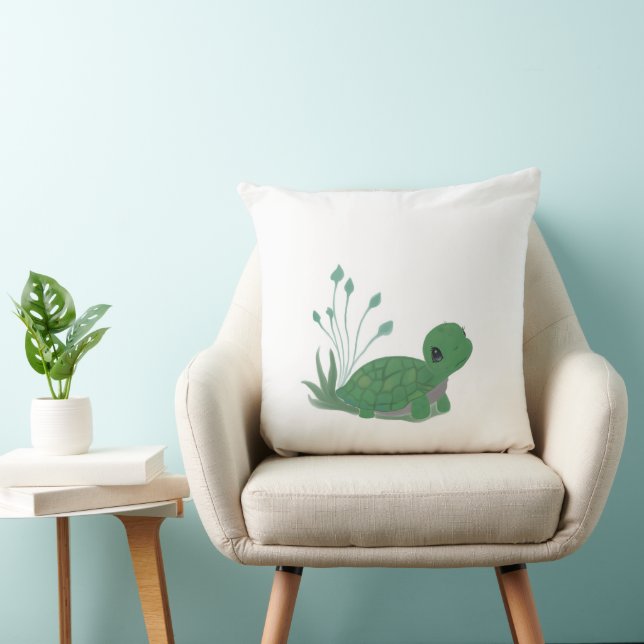 Myrtle the Turtle! Throw Pillow (Chair)