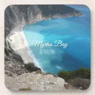 Myrtos Bay Beach Scene in Kephalonia Greece Coaster
