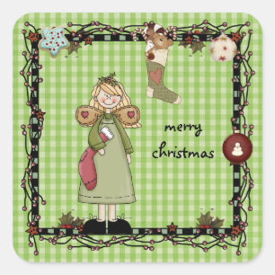 mys Country Angel Christmas sticker