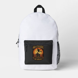 Myself Am Strange Unusual Halloween Witch Haunted Printed Backpack