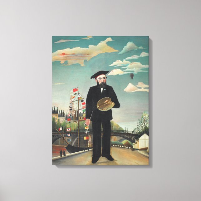 Myself Portrait Landscape 1890, Henri Rousseau Canvas Print (Front)