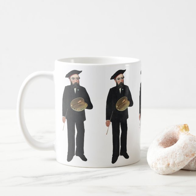 Myself Portrait Landscape 1890, Henri Rousseau Coffee Mug (With Donut)
