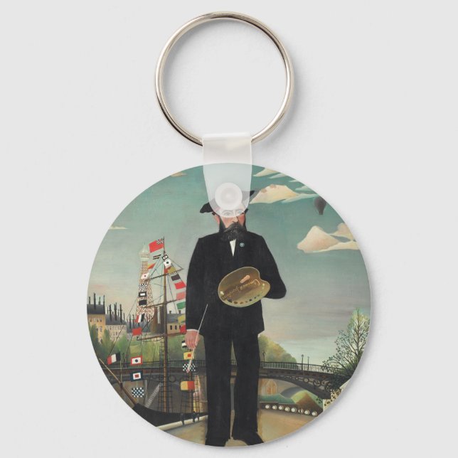 Myself Portrait Landscape 1890, Henri Rousseau Keychain (Front)