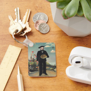 Myself Portrait Landscape 1890, Henri Rousseau Keychain